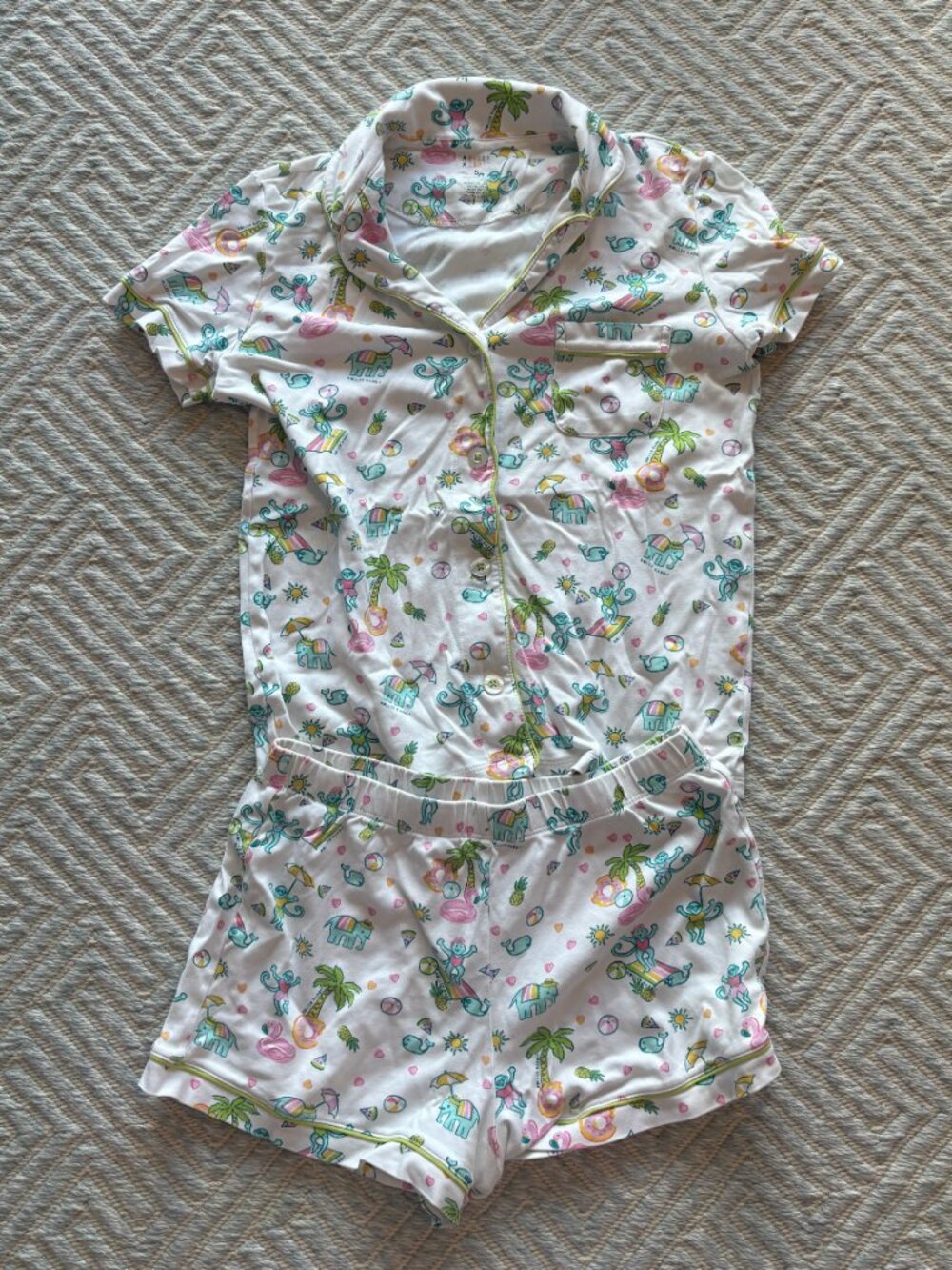 Roller Rabbit Pool Party Polo Pajamas 🌴🦩💕